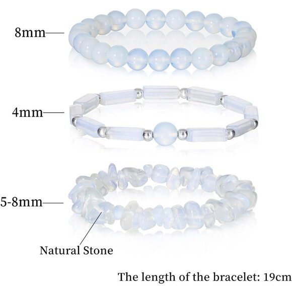Natural Moonstone Beaded Bracelets for Women 8mm Handmade Healing Jewelry - Picture 2 of 8
